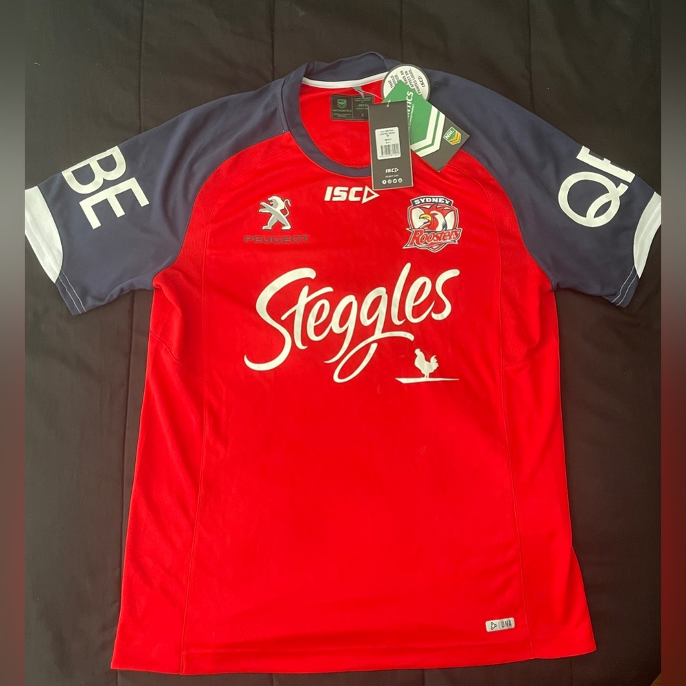 SYDNEY ROOSTERS 2016 2017 NRL TRAINING T-SHIRT JERSEY ISC sz LARGE MEN